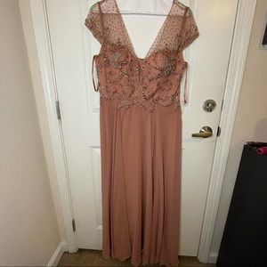 Rosy Brown floor length prom dress